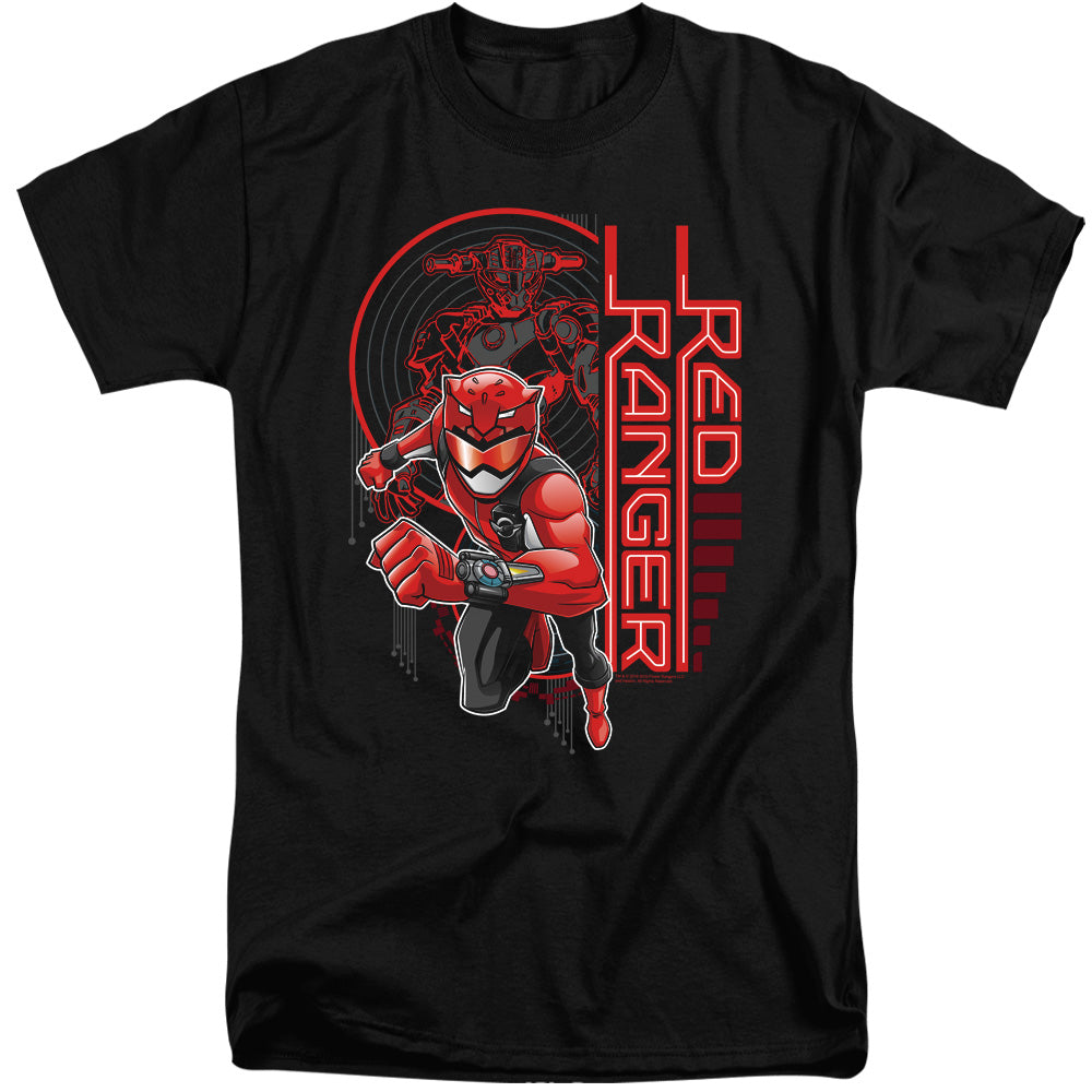 Power Rangers Red Ranger Mens Tall T Shirt Black Officially Licensed