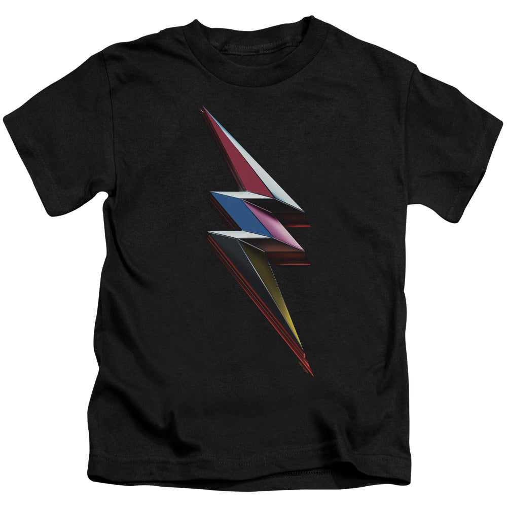 Power Rangers Movie Bolt Juvenile Kids Youth T Shirt Black