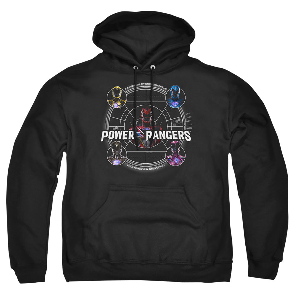 Power Rangers Greatest Glory Mens Hoodie Black Officially Licensed