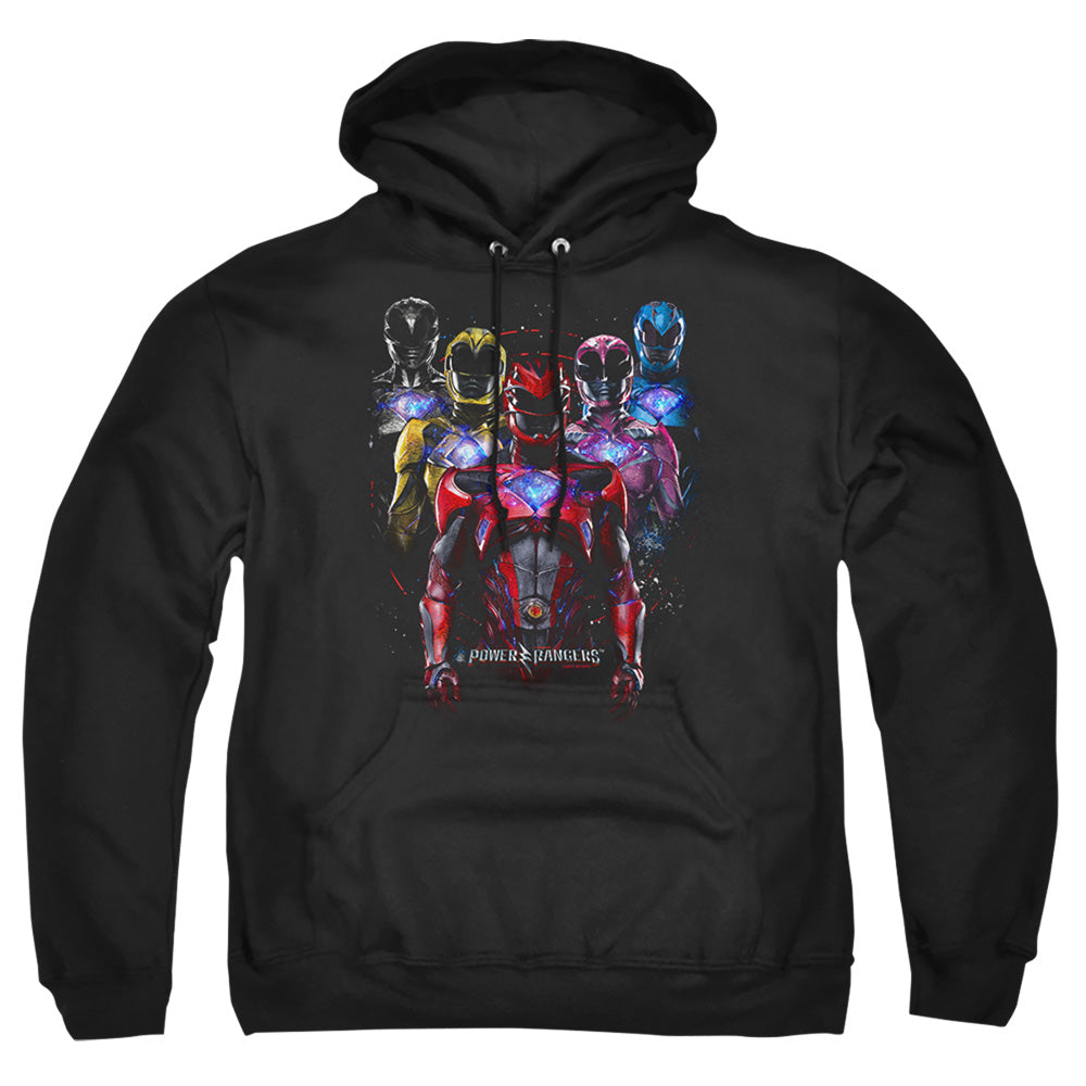 Power Rangers Team Of Rangers Mens Hoodie Black Officially Licensed