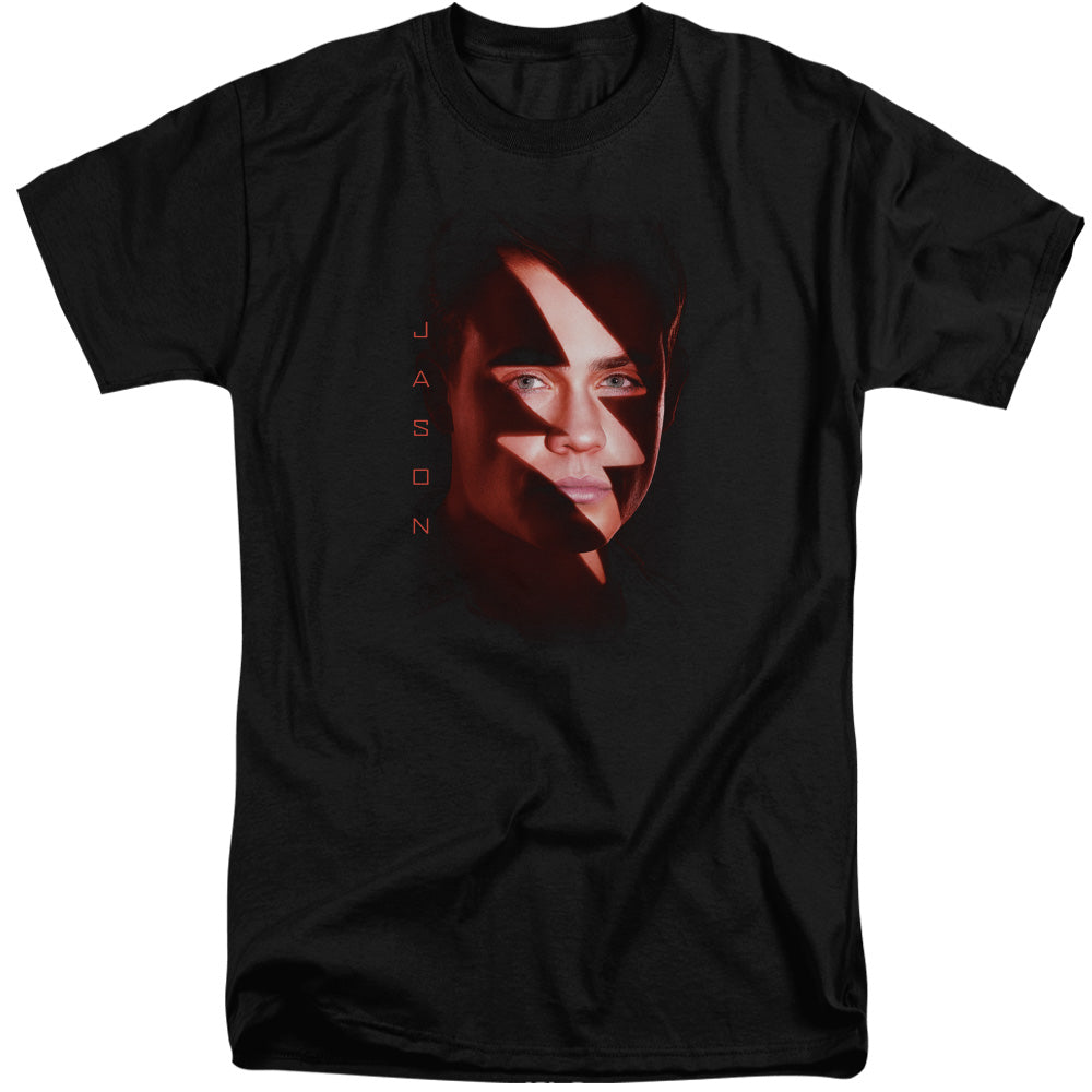 Power Rangers Jason Bolt Mens Tall T Shirt Black