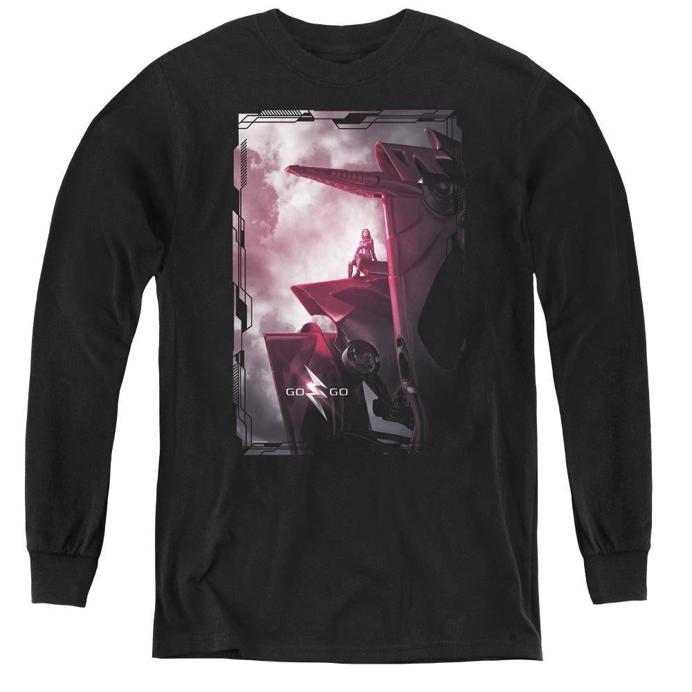 Power Rangers Pink Zord Poster Long Sleeve Kids Youth T Shirt Black