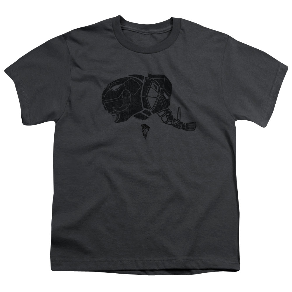 Power Rangers Black Kids Youth T Shirt Charcoal