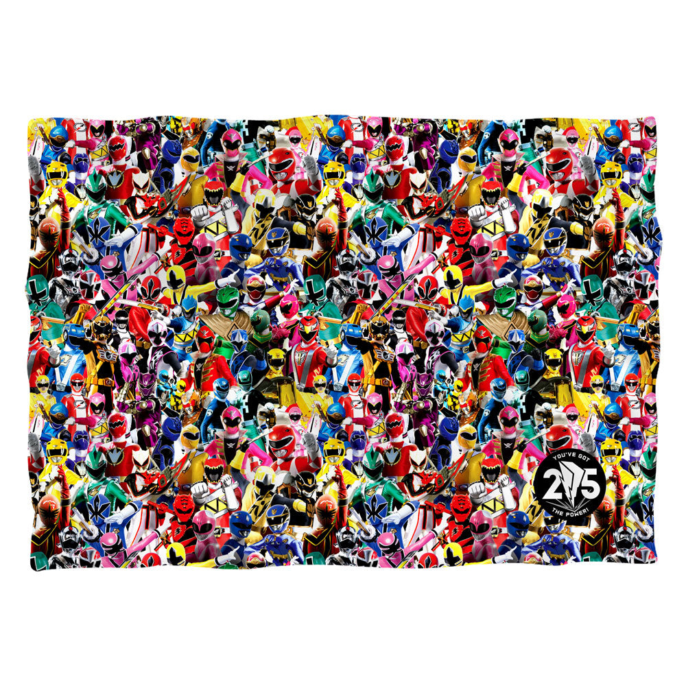 Power Rangers Crowd Of Rangers Front Back Print Pillow Case Officially Licensed