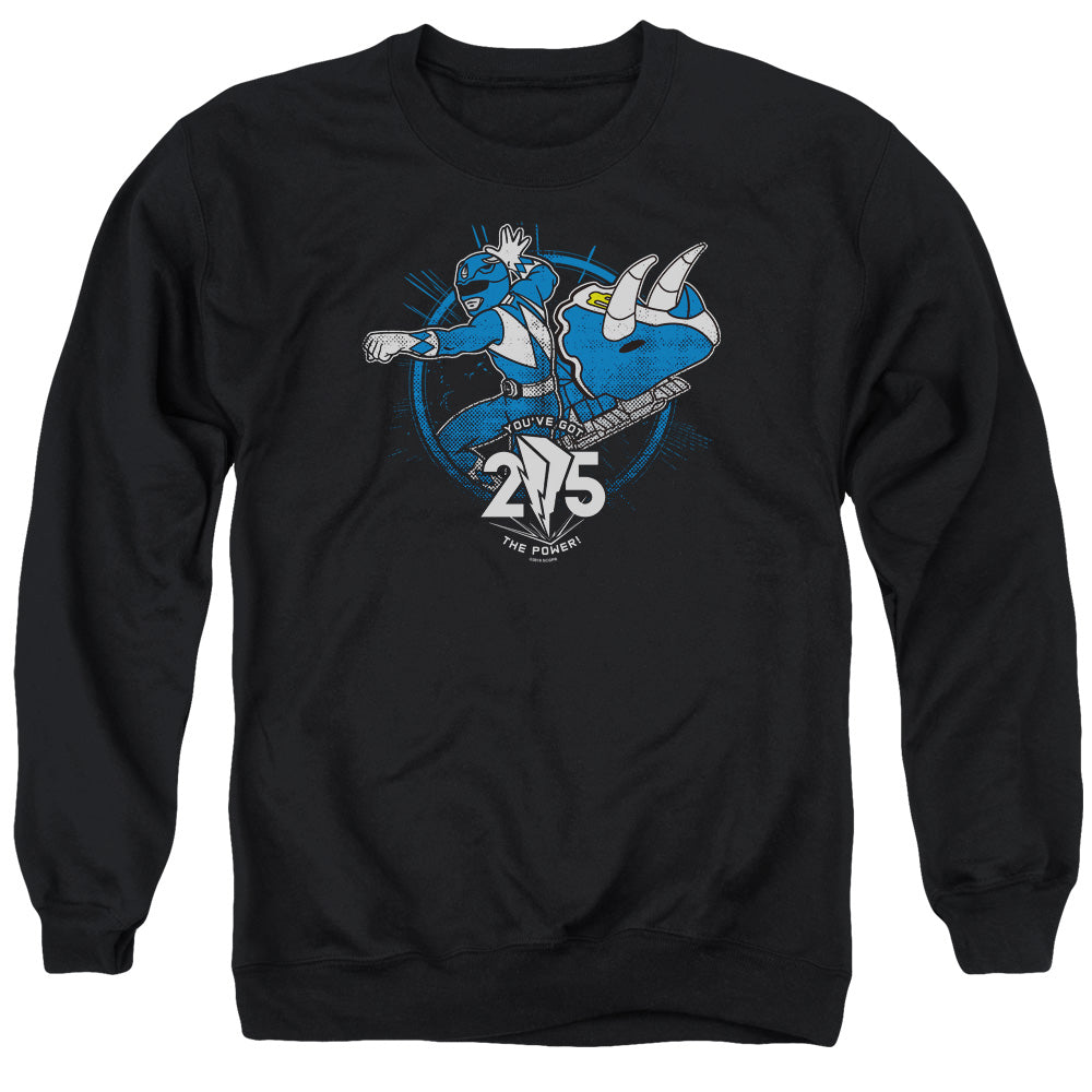 Power Rangers Blue 25 Mens Crewneck Sweatshirt Black