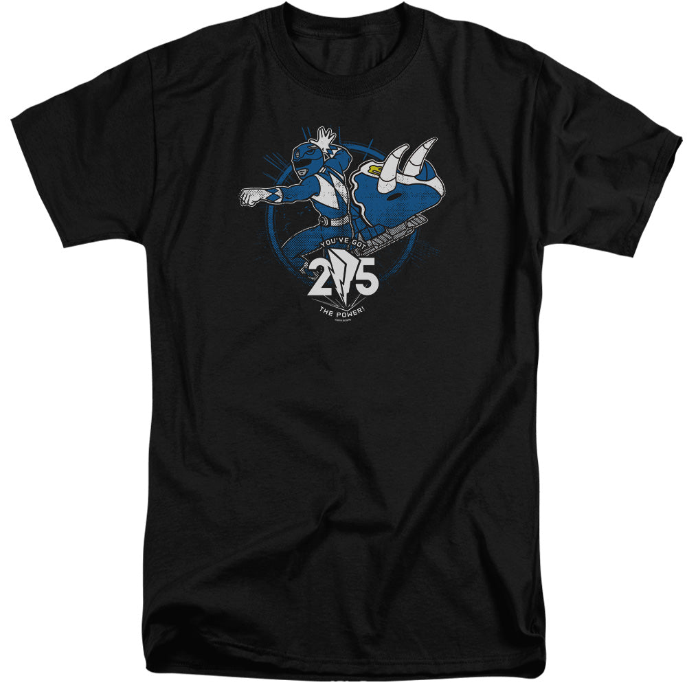 Power Rangers Blue 25 Mens Tall T Shirt Black