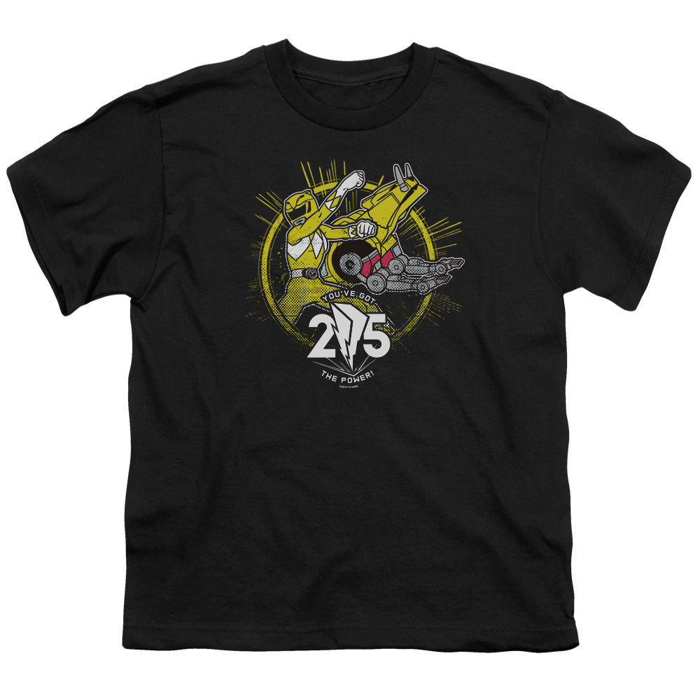 Power Rangers Yellow 25 Kids Youth T Shirt Black