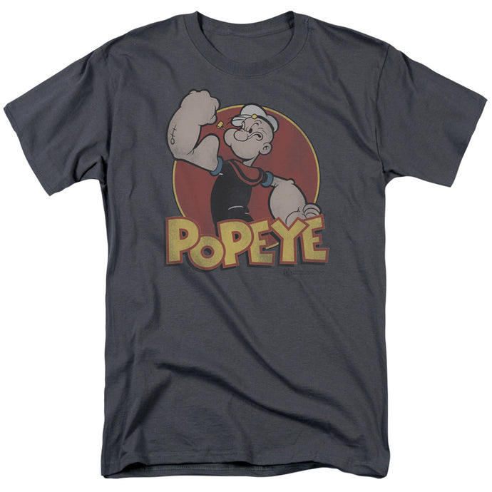 Popeye Retro Ring Mens T Shirt Charcoal