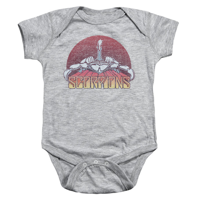 Scorpions Scorpions Color Logo Distressed Infant Baby Snapsuit Athletic Heather