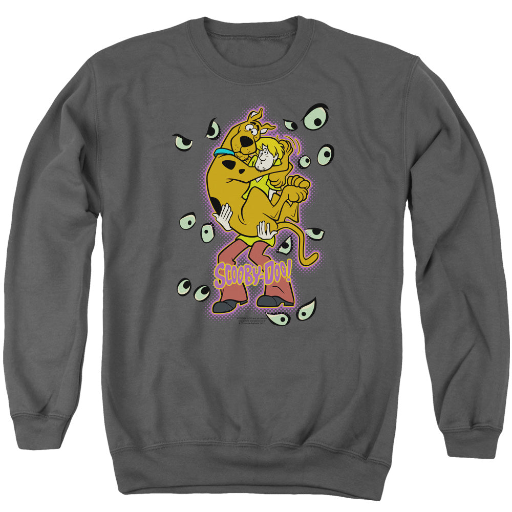 Scooby Doo Being Watched Mens Crewneck Sweatshirt Charcoal