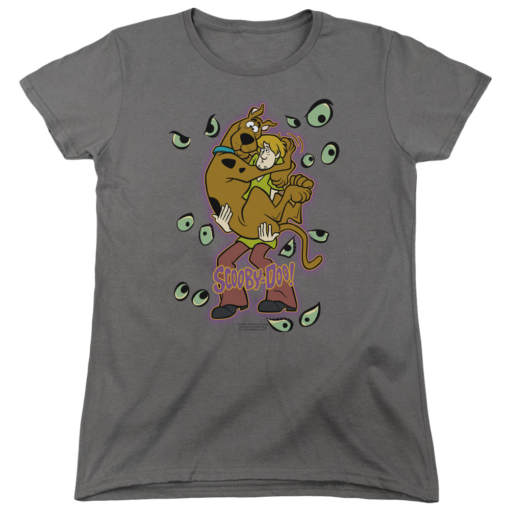 Scooby Doo Being Watched Womens T Shirt Charcoal