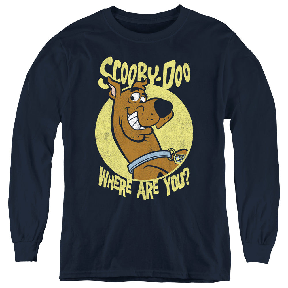 Scooby Doo Where Are You Long Sleeve Kids Youth T Shirt Navy Blue