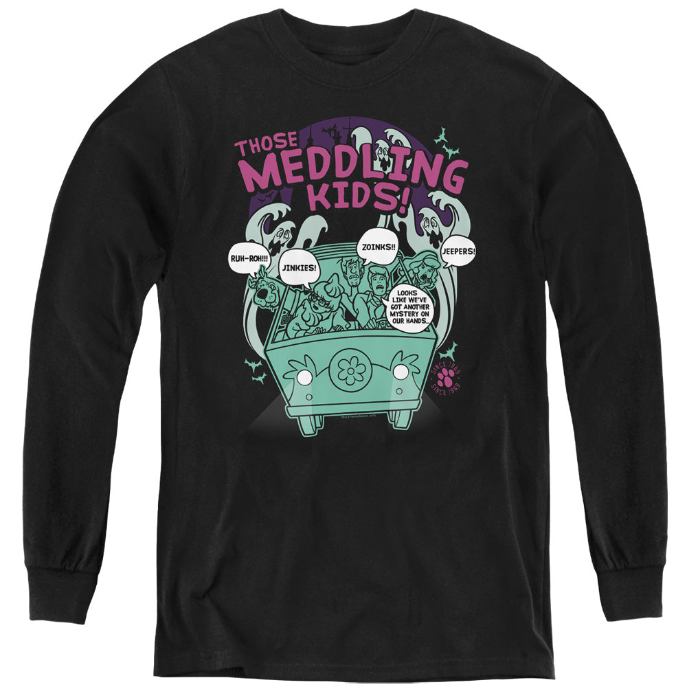 Scooby Doo Meddling Since 1969 Long Sleeve Kids Youth T Shirt Black