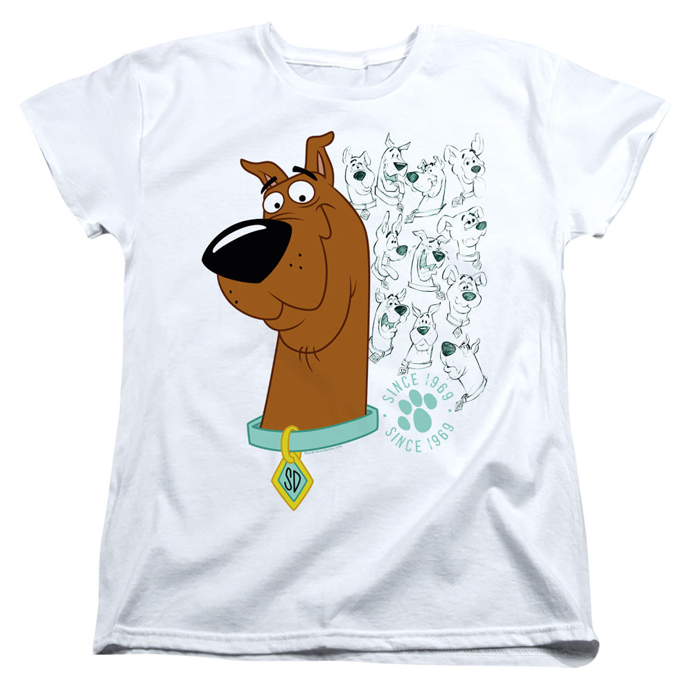 Scooby Doo Evolution Of Scooby Doo Womens T Shirt White