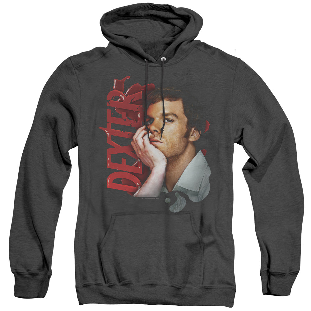 Dexter Layered Mens Heather Hoodie Black Officially Licensed