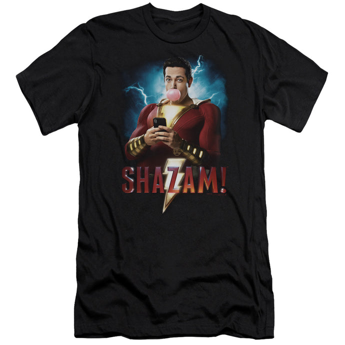 Shazam Movie Blowing Up Slim Fit Mens T Shirt Black