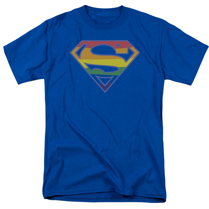 Superman Priatic Shield Mens T Shirt Royal Blue