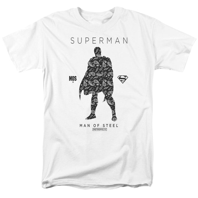 Superman Paisley Sihouette Mens T Shirt White