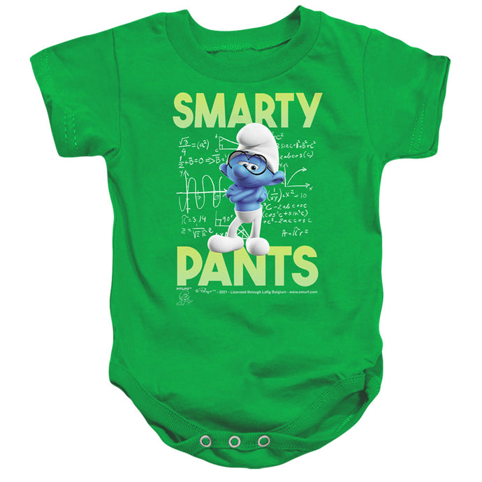 Smurfs Brainy Infant Baby Snapsuit Kelly Green