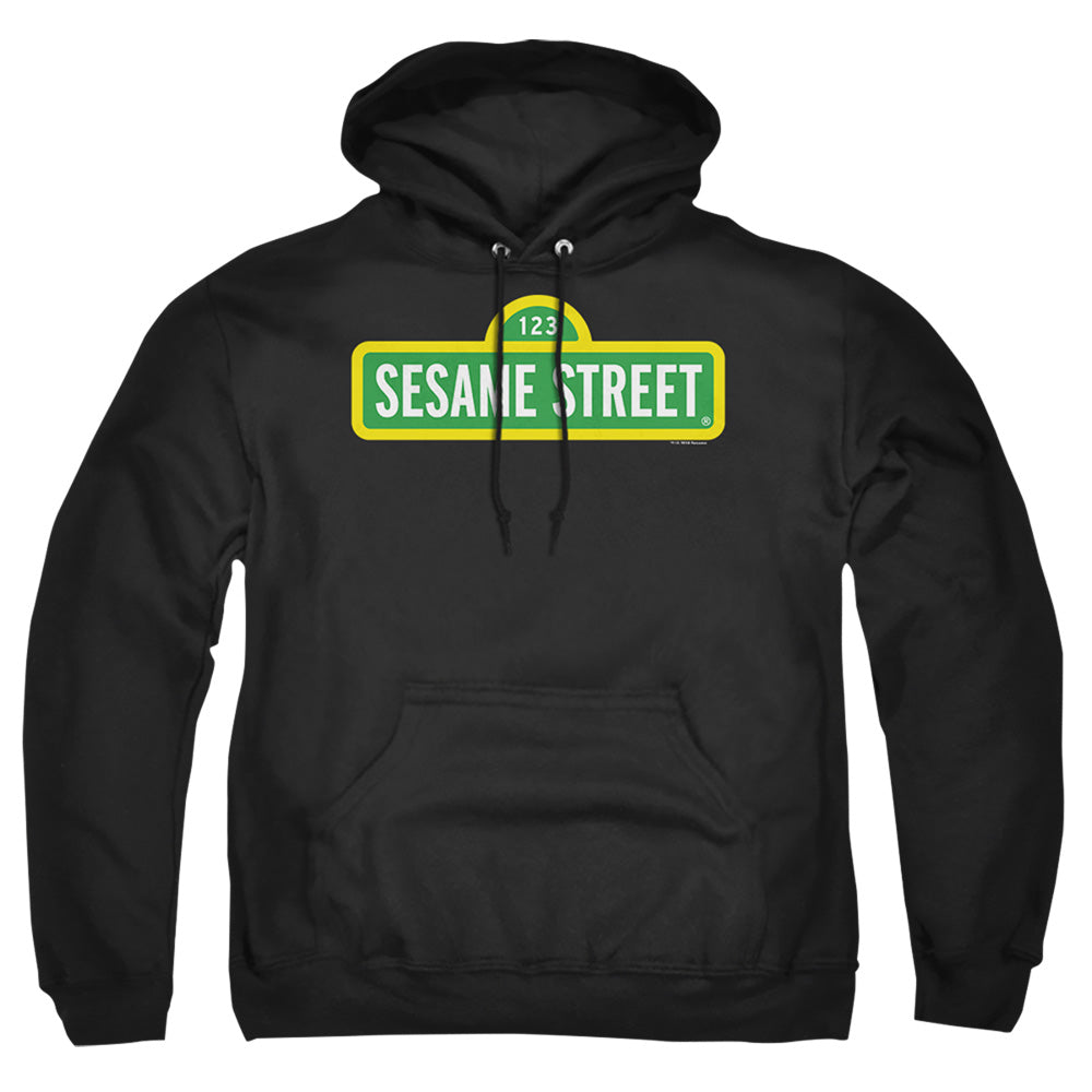 Sesame Street Logo Mens Hoodie Black Officially Licensed