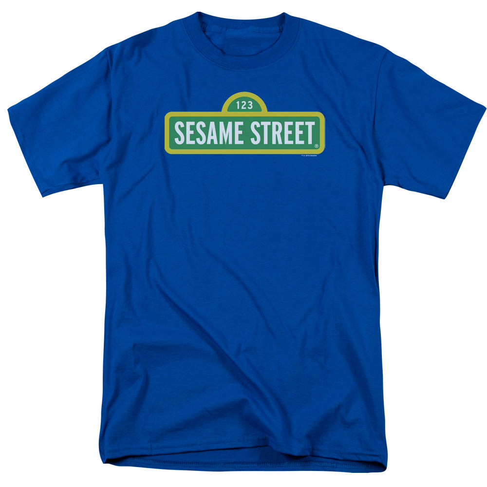 Sesame Street Logo Mens T Shirt Royal Blue Officially Licensed