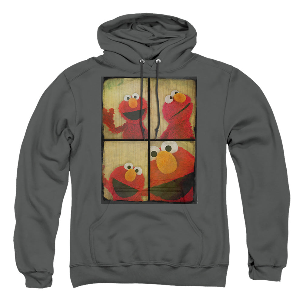 Sesame Street Photo Booth Elmo Mens Hoodie Charcoal Officially Licensed