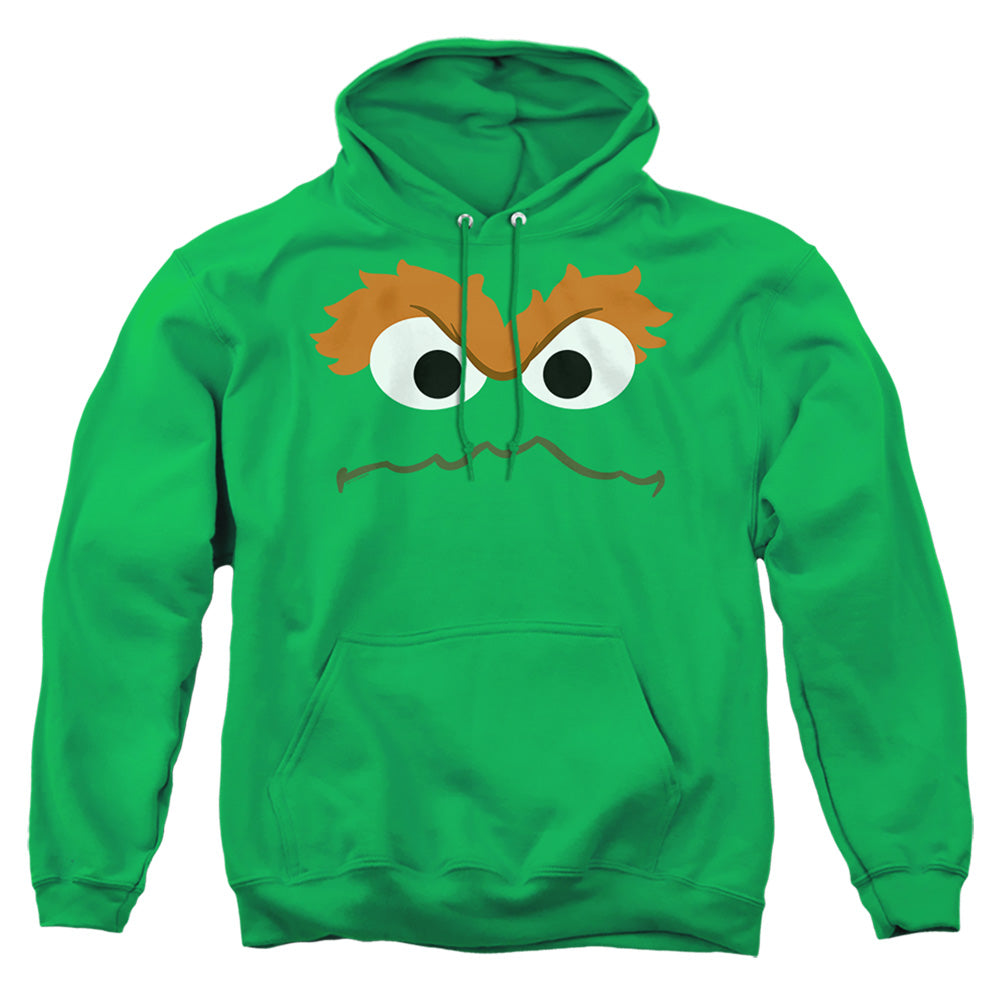 Sesame Street Oscar Face Mens Hoodie Kelly Green Officially Licensed