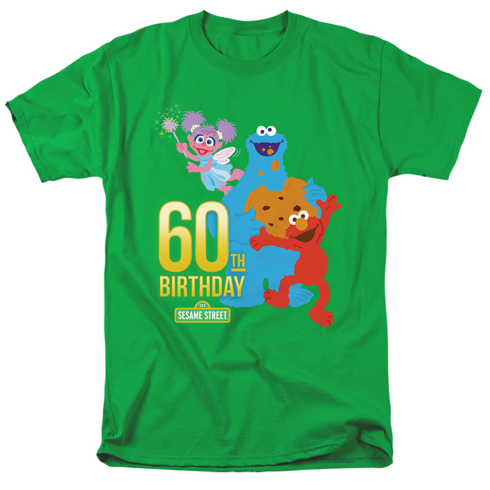 Sesame Street 60th Birthday Mens T Shirt Kelly Green Officially Licensed