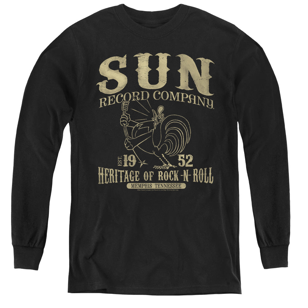 Sun Records Rockabilly Bird Long Sleeve Kids Youth T Shirt Black – Rock 