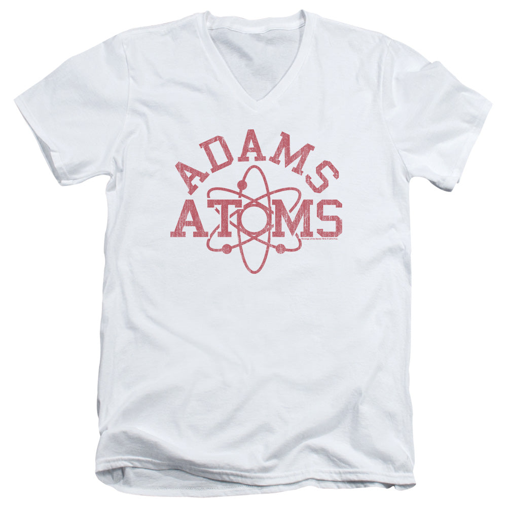 Revenge Of The Nerds Adams Atoms Mens Slim Fit V-Neck T Shirt White