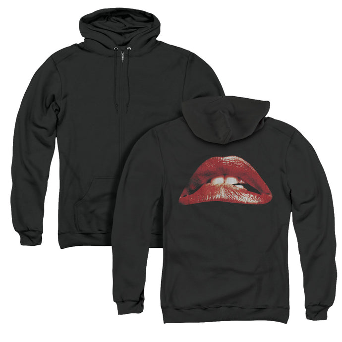 The Rocky Horror Picture Show Classic Lips Back Print Zipper Mens Hoodie Black