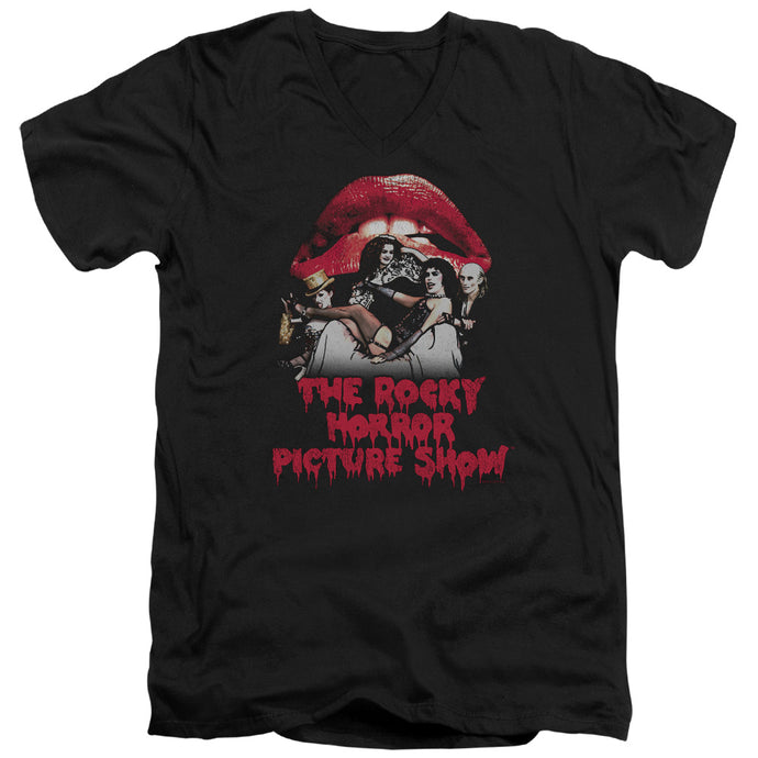The Rocky Horror Picture Show Casting Throne Mens Slim Fit V-Neck T Shirt Black