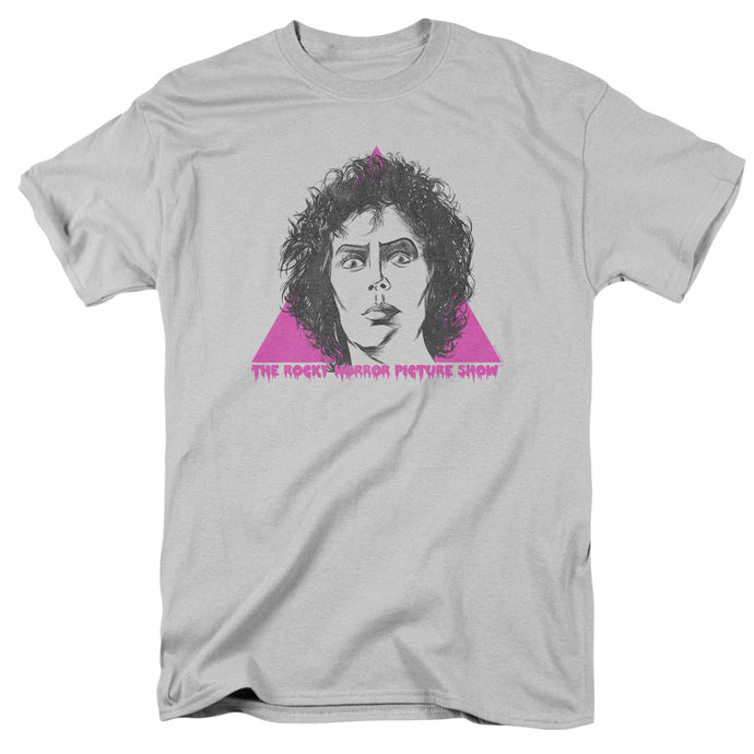 The Rocky Horror Picture Show Frank Face Mens T Shirt Silver