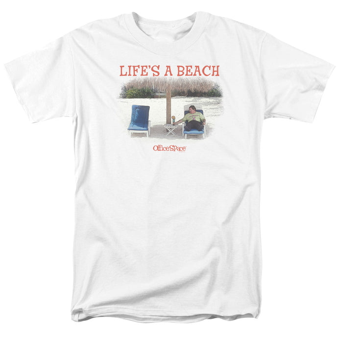 Office Space Lifes A Beach Mens T Shirt White