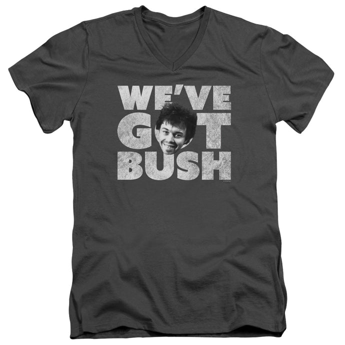 Revenge Of The Nerds Weve Got Bush Mens Slim Fit V-Neck T Shirt Charcoal