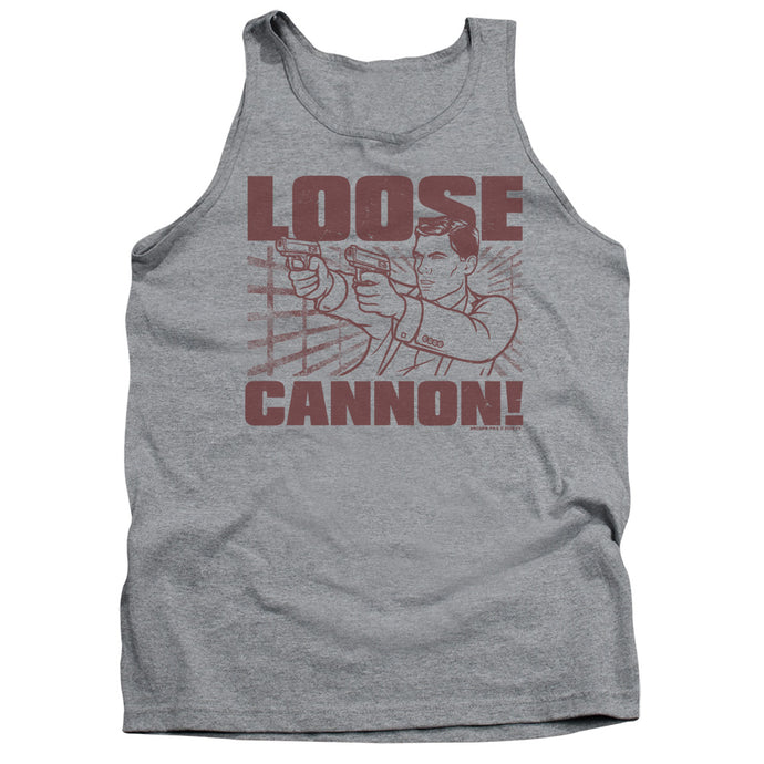 Archer Loose Cannon Mens Tank Top Shirt Athletic Heather