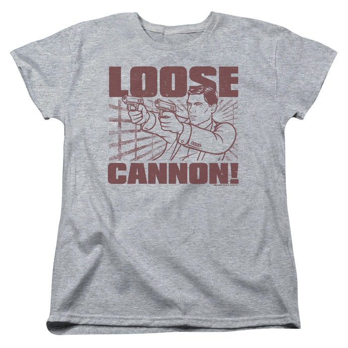 Archer Loose Cannon Womens T Shirt Athletic Heather