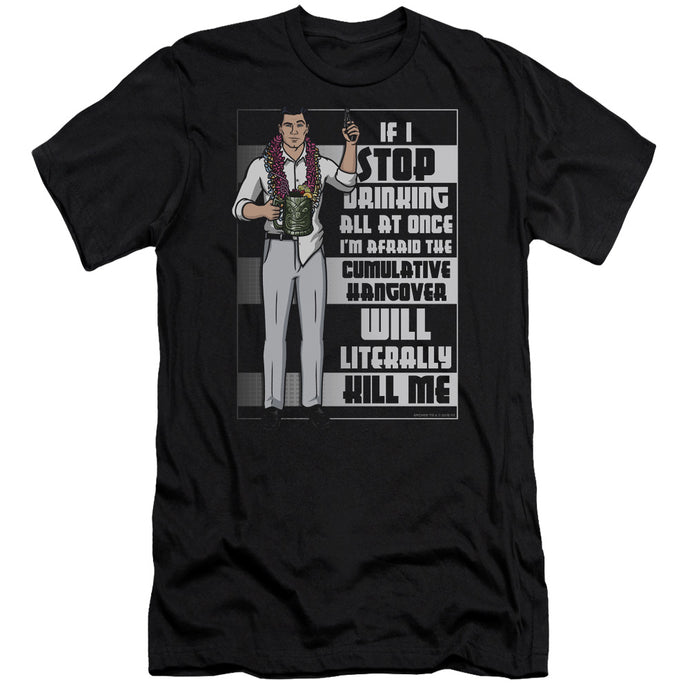 Archer Killer Hangover Premium Bella Canvas Slim Fit Mens T Shirt Black