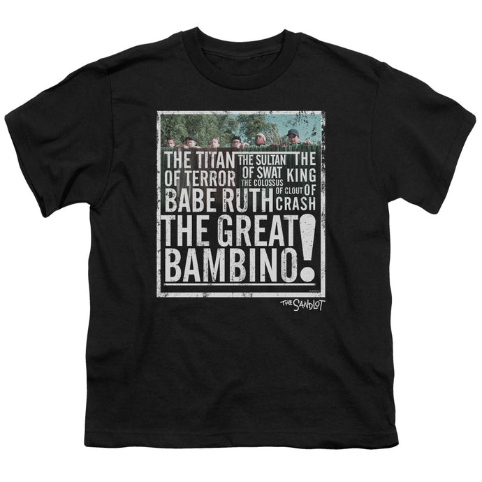 The Sandlot The Great Bambino Kids Youth T Shirt Black