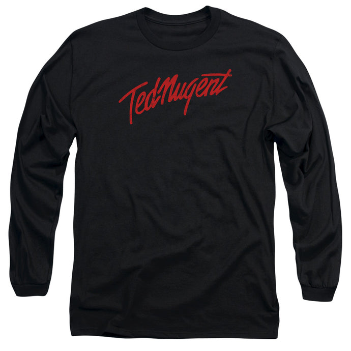 Ted Nugent Distress Logo Mens Long Sleeve Shirt Black