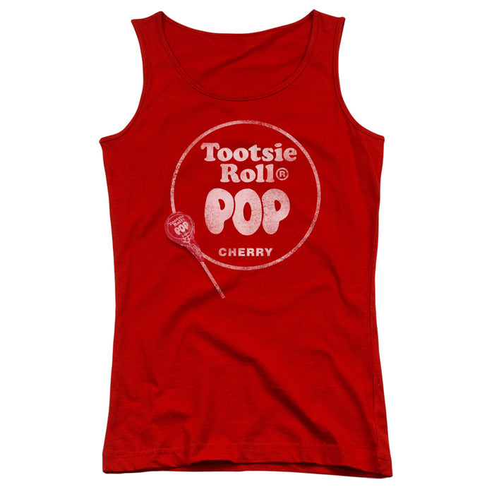Tootsie Roll Tootsie Roll Pop Logo Womens Tank Top Shirt Red