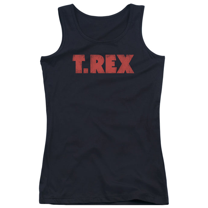 T Rex Logo Womens Tank Top Shirt Black