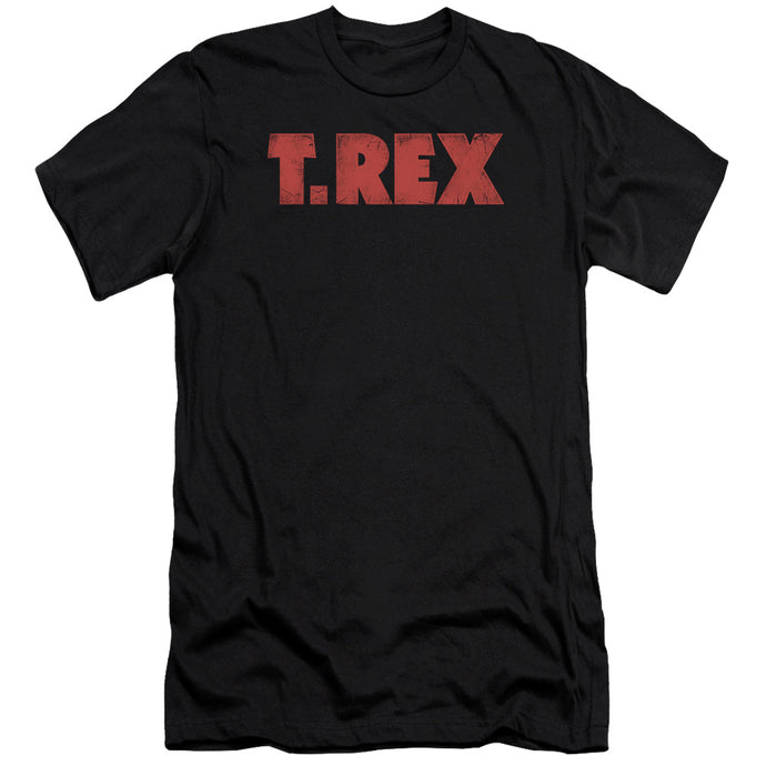 T Rex Logo Premium Bella Canvas Slim Fit Mens T Shirt Black
