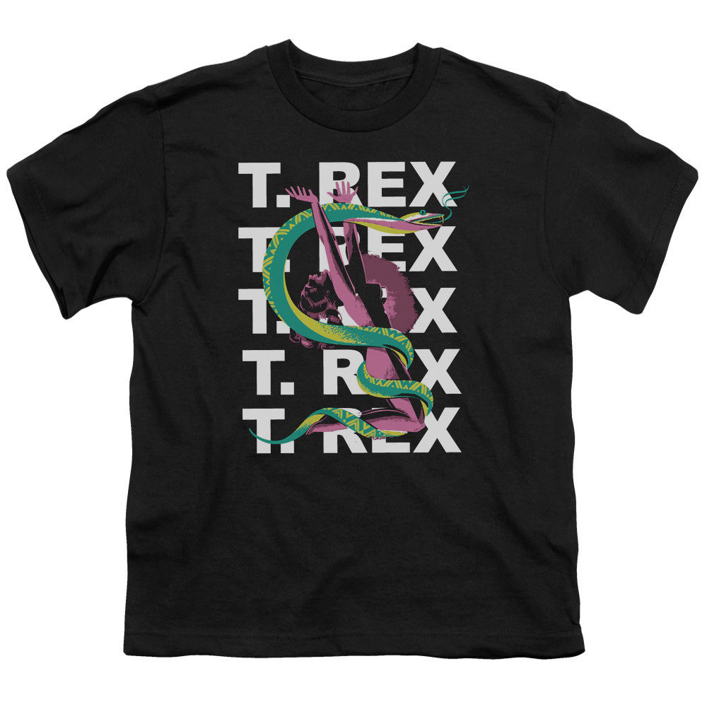 T Rex Snake Kids Youth T Shirt Black