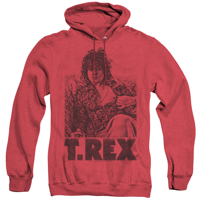 T Rex Lounging Heather Mens Hoodie Red
