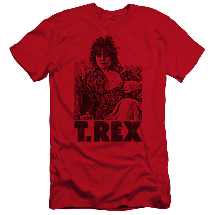 T Rex Lounging Premium Bella Canvas Slim Fit Mens T Shirt Red