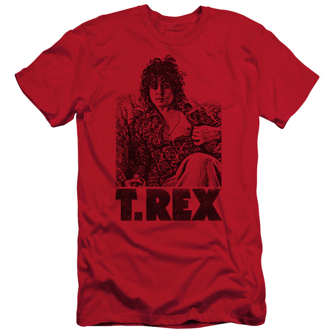 T Rex Lounging Slim Fit Mens T Shirt Red