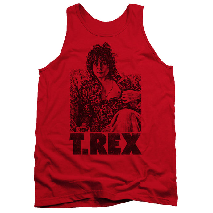 T Rex Lounging Mens Tank Top Shirt Red