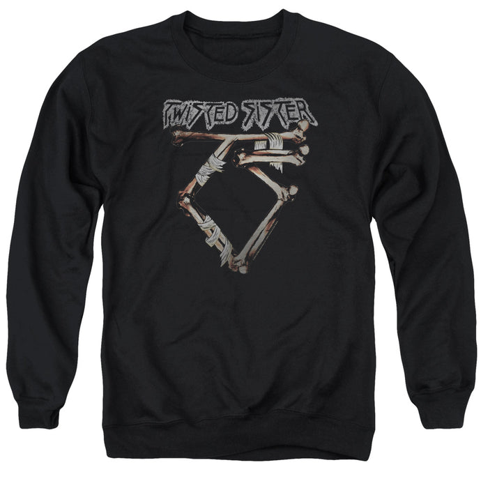 Twisted Sister Bone Logo Mens Crewneck Sweatshirt Black