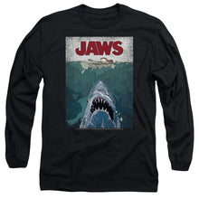 Load image into Gallery viewer, Jaws Lined Poster Mens Long Sleeve Shirt Black